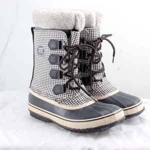 Sorel Tivoli Duck Boots Black & White Checks